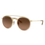 Ray-Ban Round Double Bridge Oro Lenti Marroni Sfumate