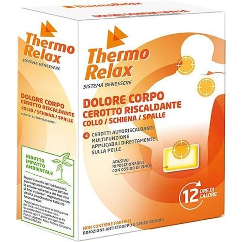 Thermorelax Cerotto Autoriscaldante Dolori Collo Schiena Spalle 4 cerotti