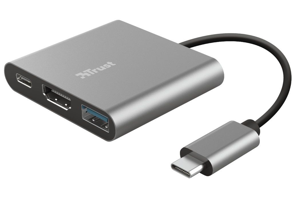 Trust Halyx Hub USB-C 4 Porte USB-A 3.2, 5 Gbps, Plug&Play, Alloggiamento In Alluminio, Per PC/Mac, Grigio - 3