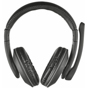 Hama HS-P300 - Cuffie over-ear con microfono (cuffie con controllo del  volume e braccio microfono regolabile per videoconferenze, home office,  call center, 2 prese jack da 3,5 mm), colore: nero : 