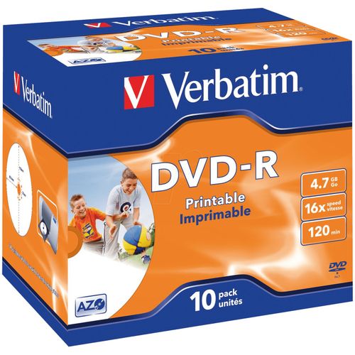 Verbatim DVD-R 4.7 GB 16x Printable 10 pz