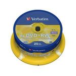 Verbatim DVD+RW 4.7 GB 4x (25 pcs Cakebox)