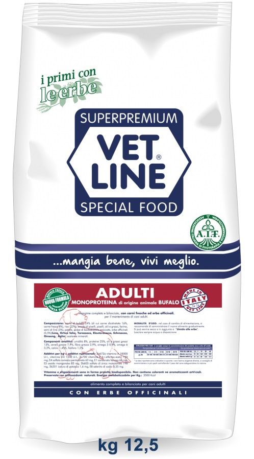 Vet Line Adulti Bufalo - secco 12.5kg